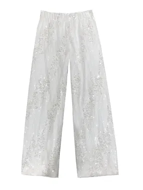 Pre Order:  Embroidered Sequin Straight Leg Pants