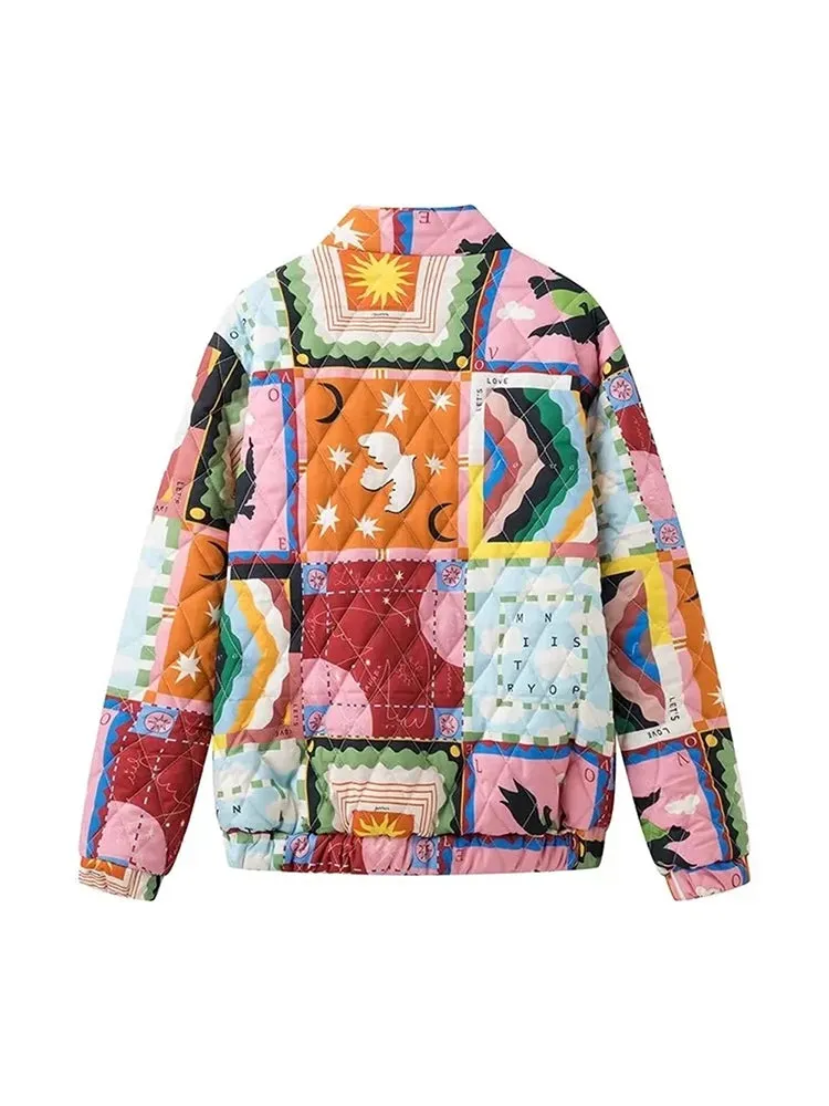 Pre Order:  Graffiti Print Quilted Jacket