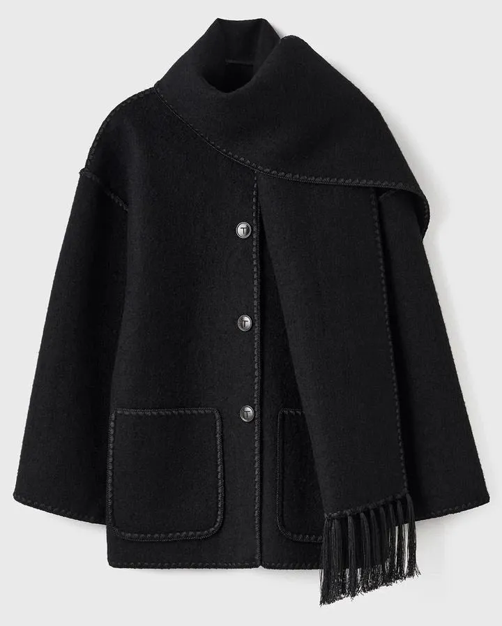 Pre Order:  Tassel Scarf Collar Jacket