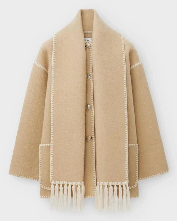 Pre Order:  Tassel Scarf Collar Jacket