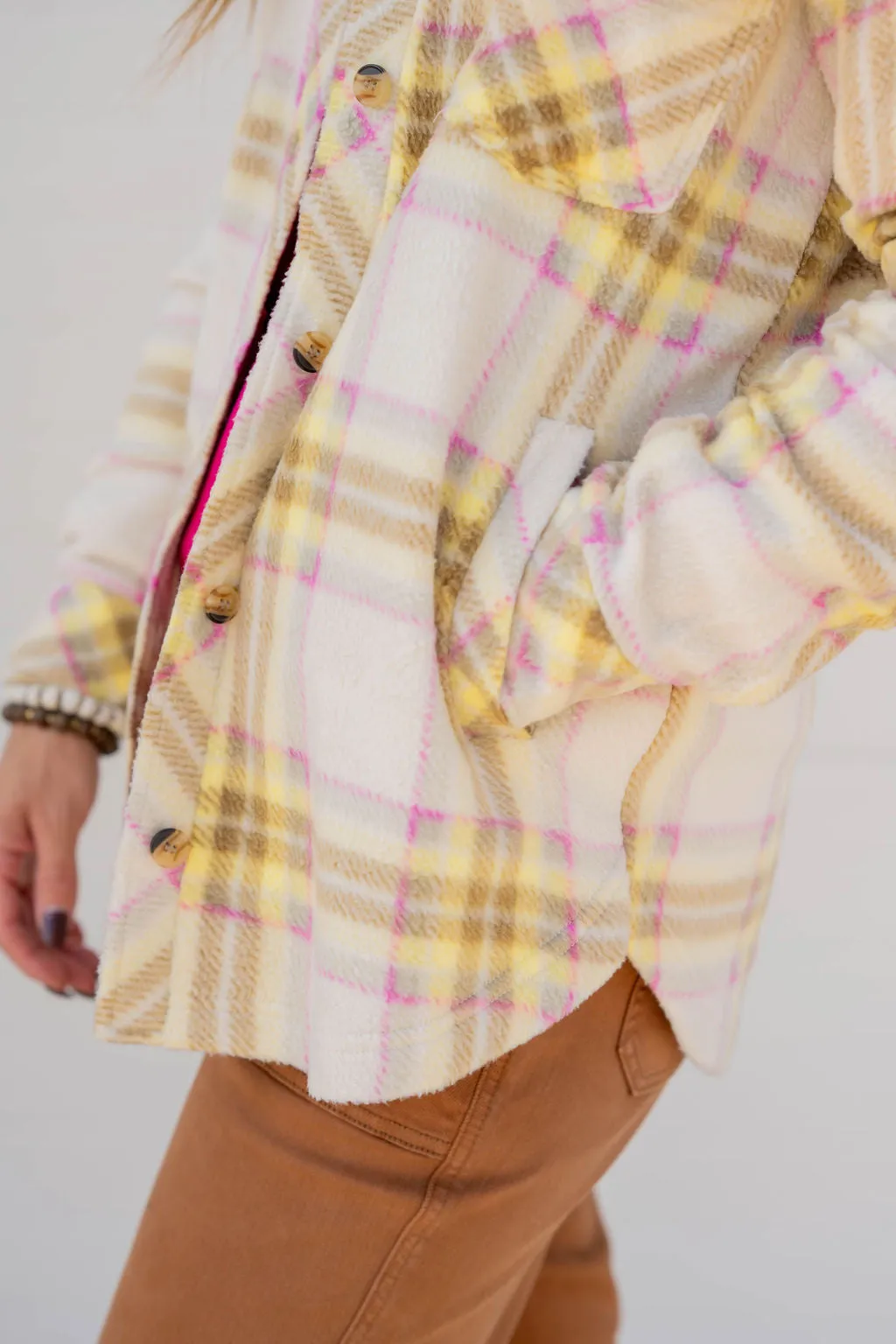 Pretty In Plaid Plush Shacket