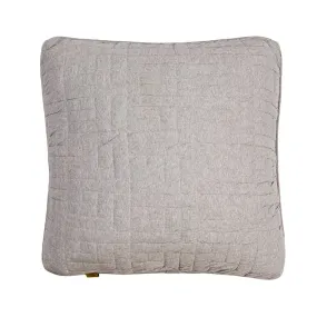 Quilted Cotton Cushion Cover - Cream / Grey