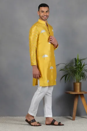 Qurbot - Foil Mirror & Silk - Kurta  Set