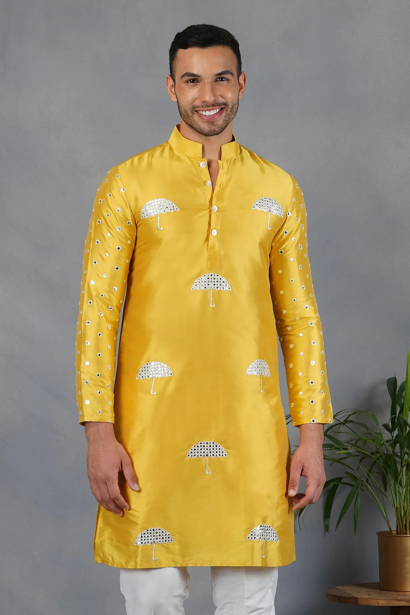 Qurbot - Foil Mirror & Silk - Kurta  Set