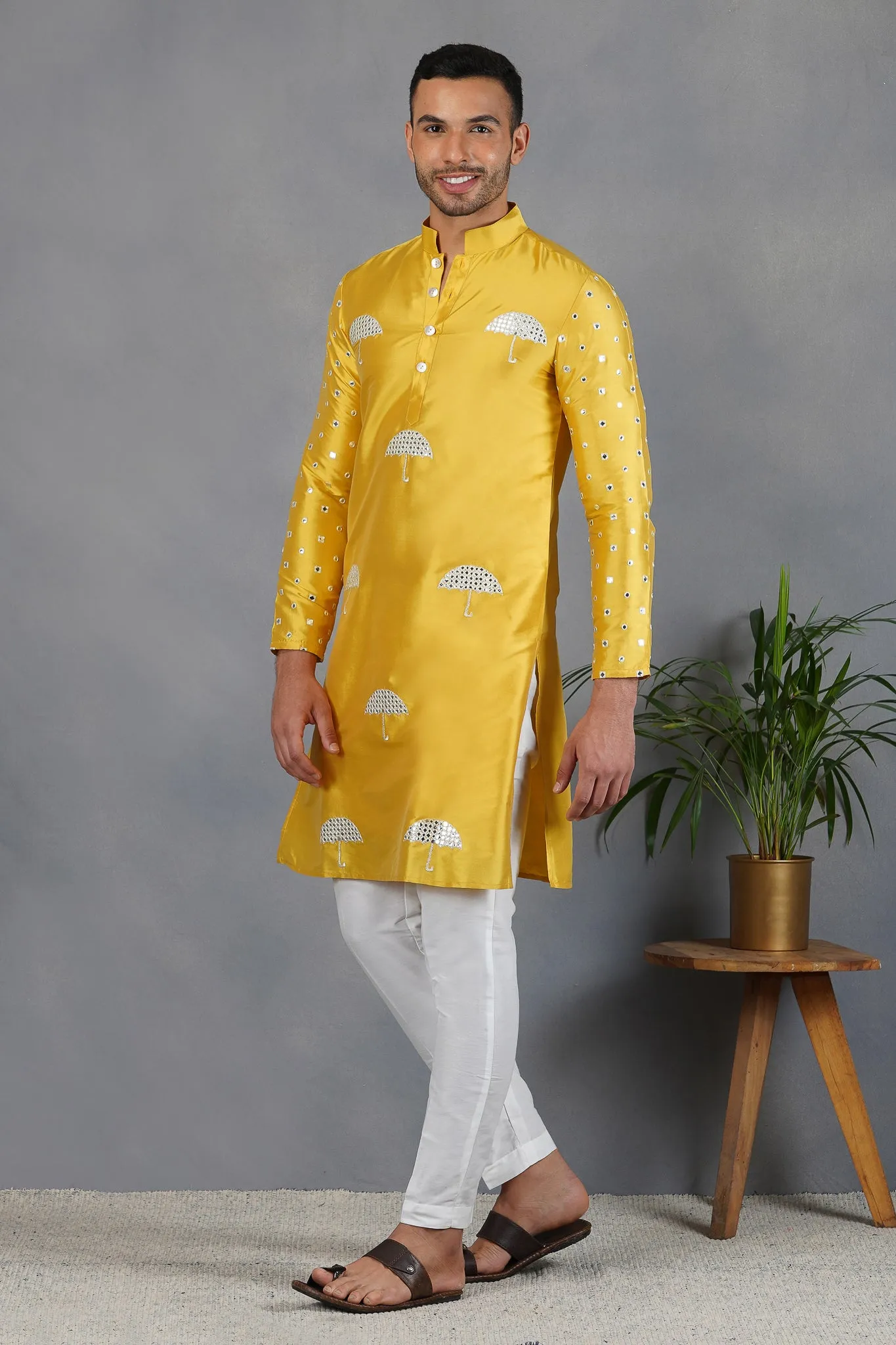 Qurbot - Foil Mirror & Silk - Kurta  Set