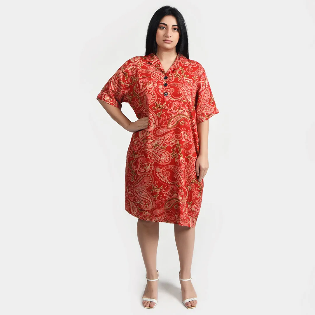 Red Viscose Shirt Dress Size 12-30 SO2