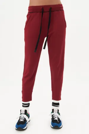 Reena 7/8 Fleece Sweatpant, Blood Red