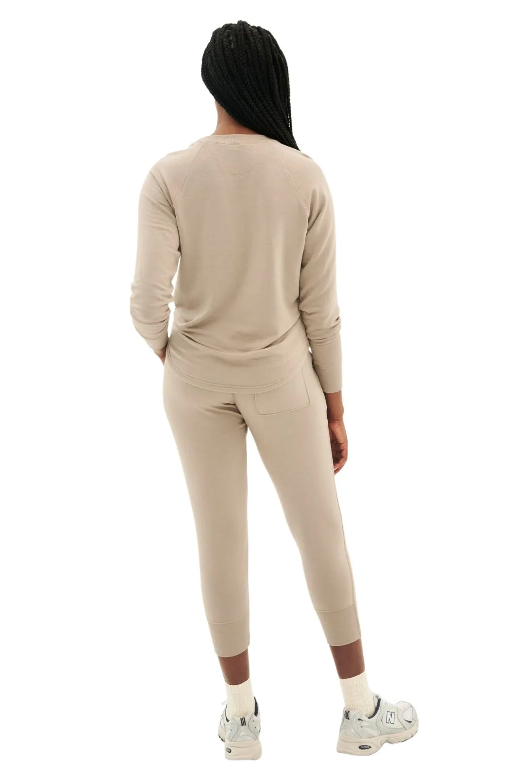 Reena 7/8 Fleece Sweatpant, Latte