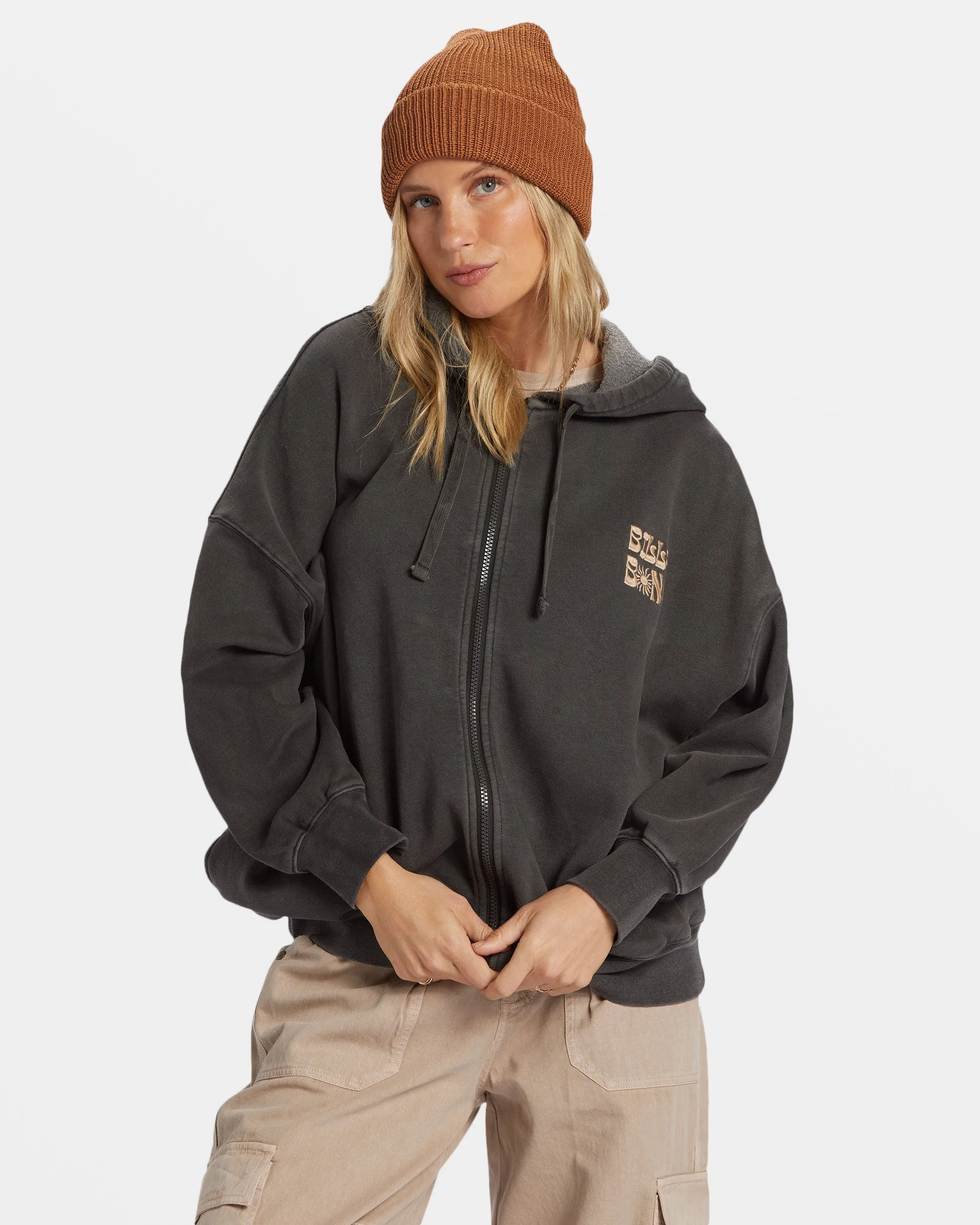 Riptide Zip Hoodie - Black Sands