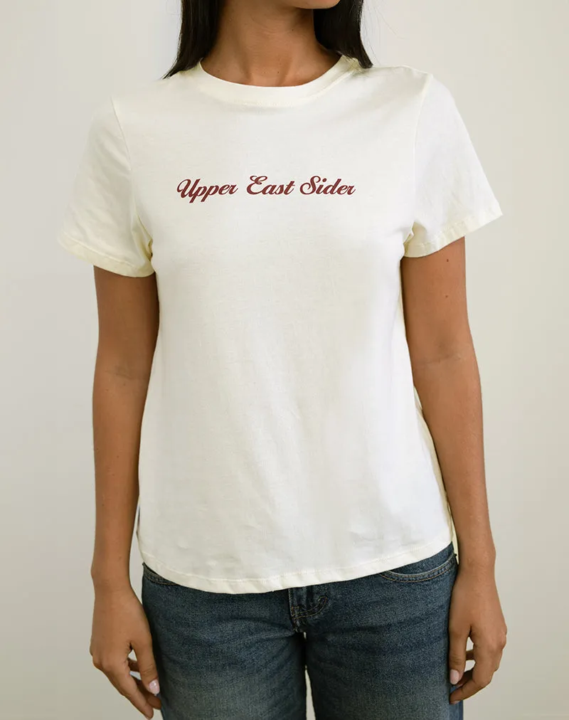 Saki Tee in Ivory with Upper East Sider Print