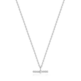 Silver Rope T-Bar Necklace