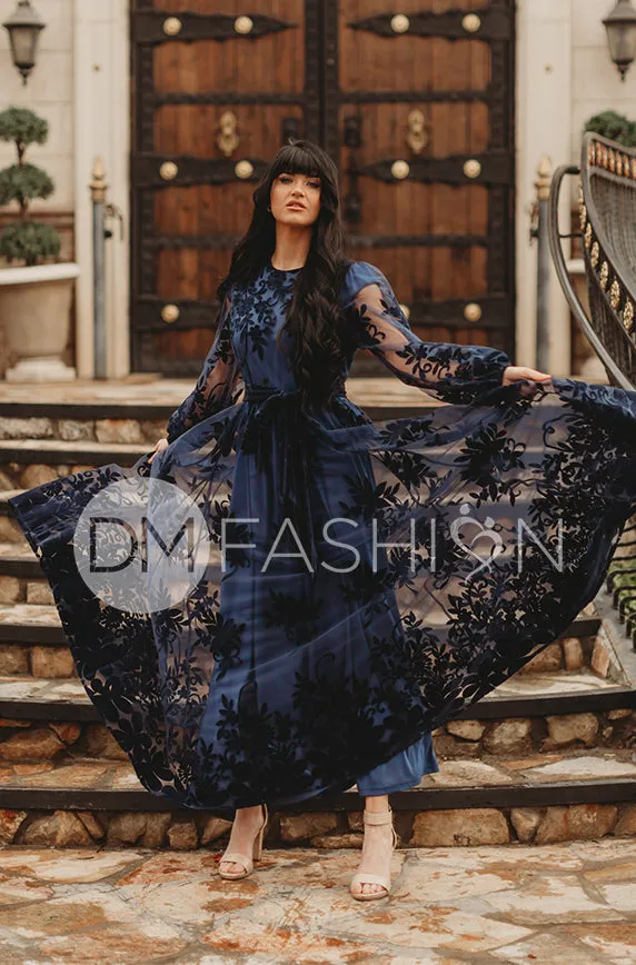 Skye Navy Floral Maxi - DM Exclusive - Restocked - Maternity Friendly