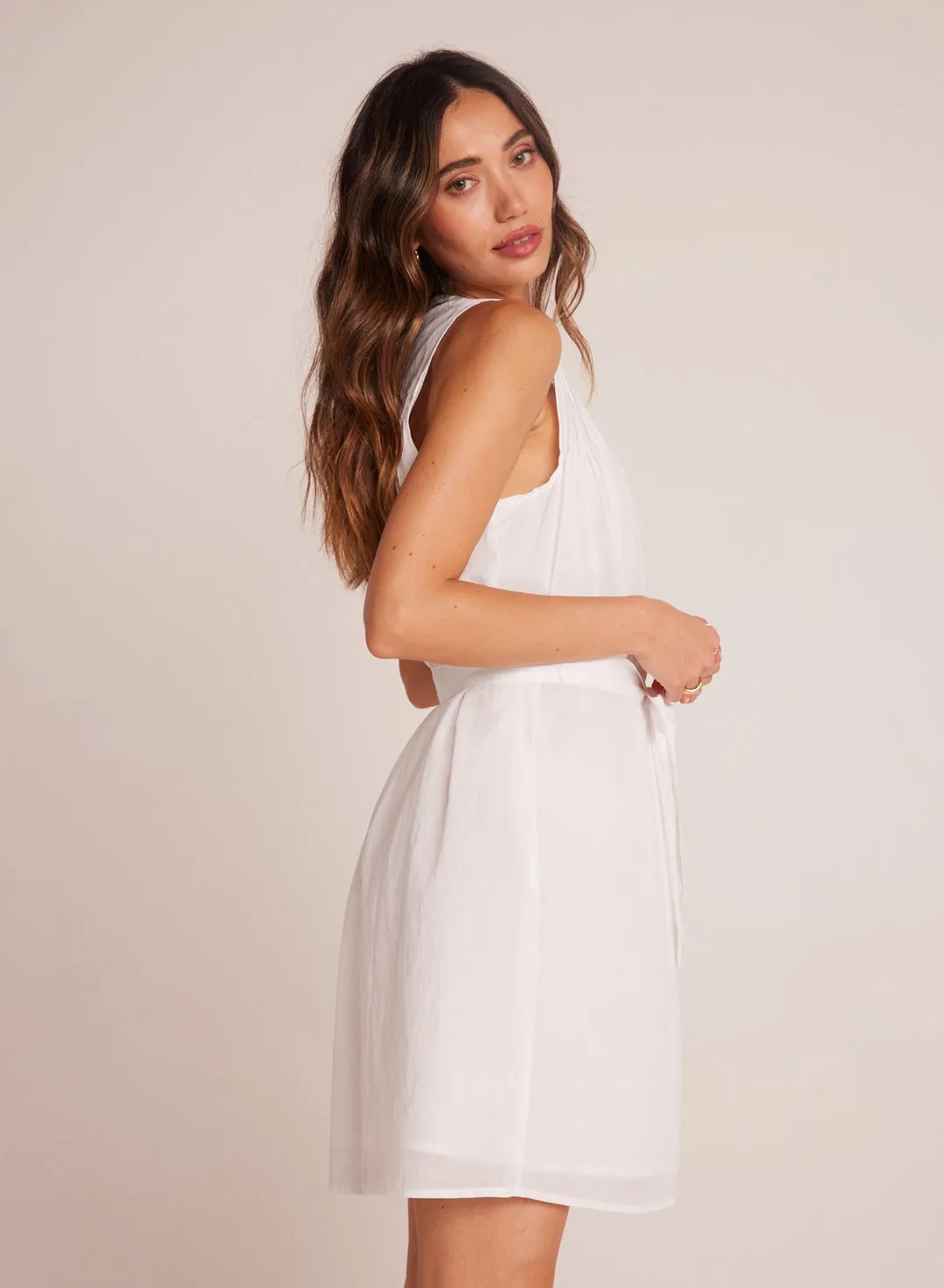 Sleeveless Pintuck Shirt Dress