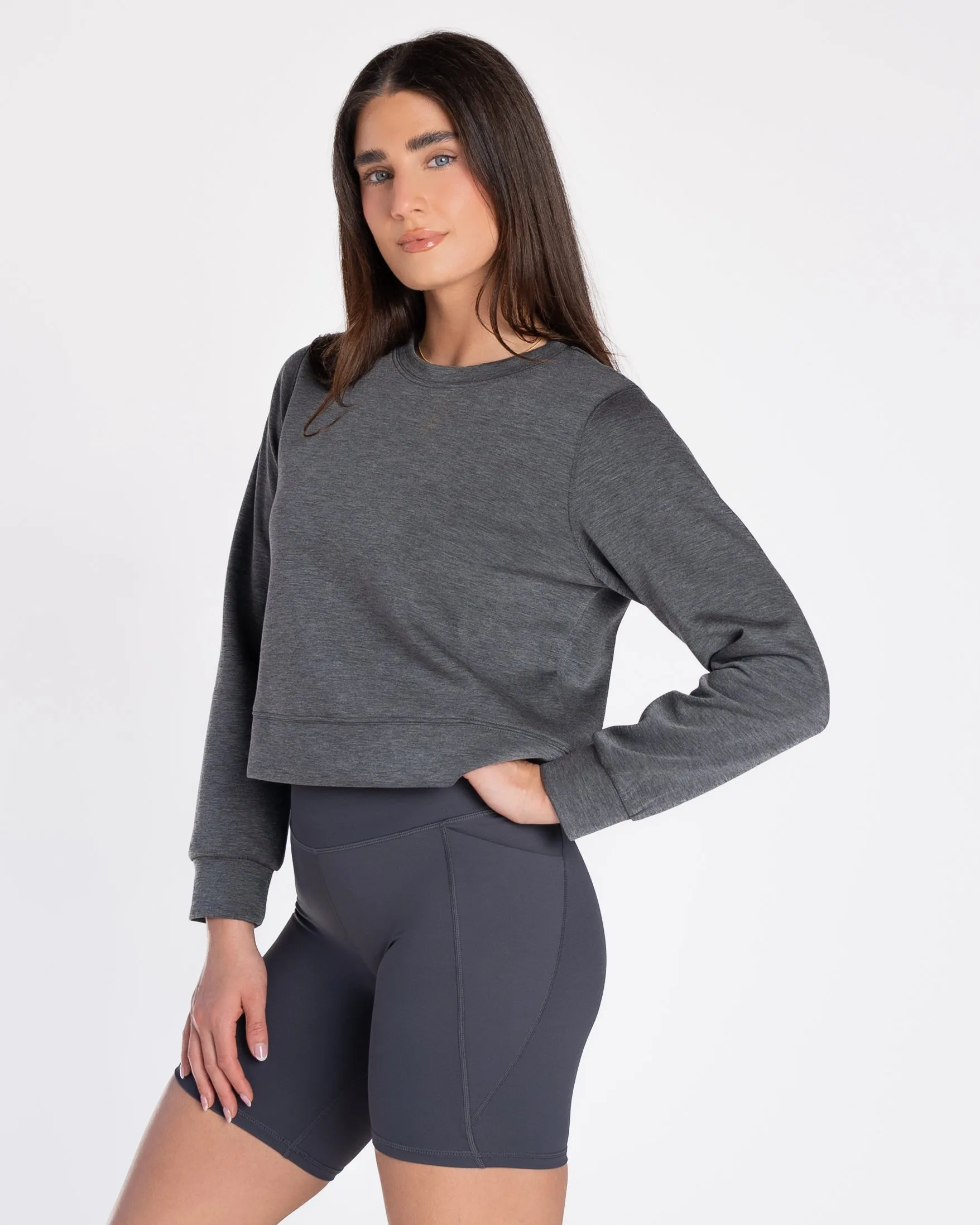 Soft Scuba Sweatshirt - Heathered Magnet