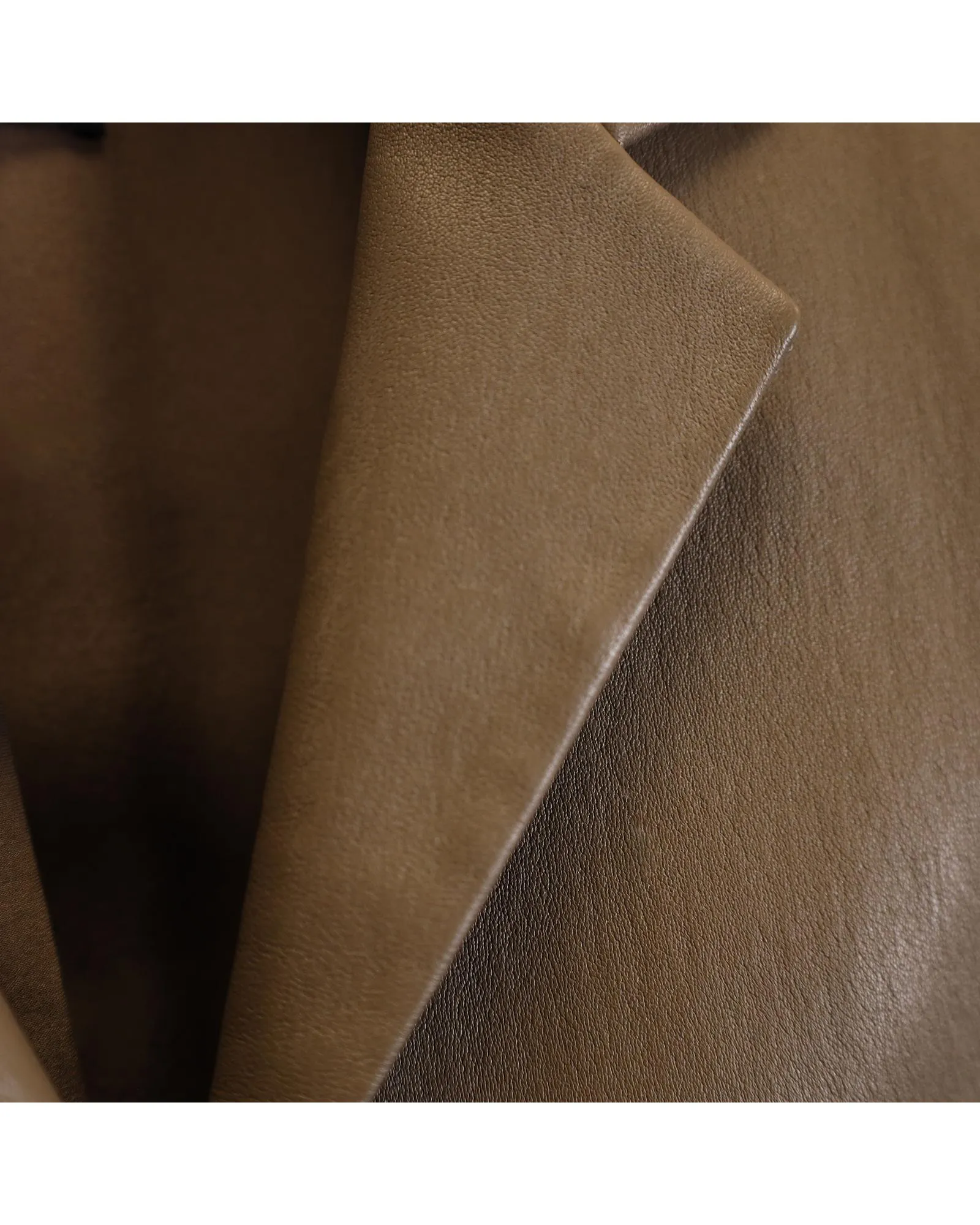 Streamlined Brown Leather Jacket with Front Pockets by The Row