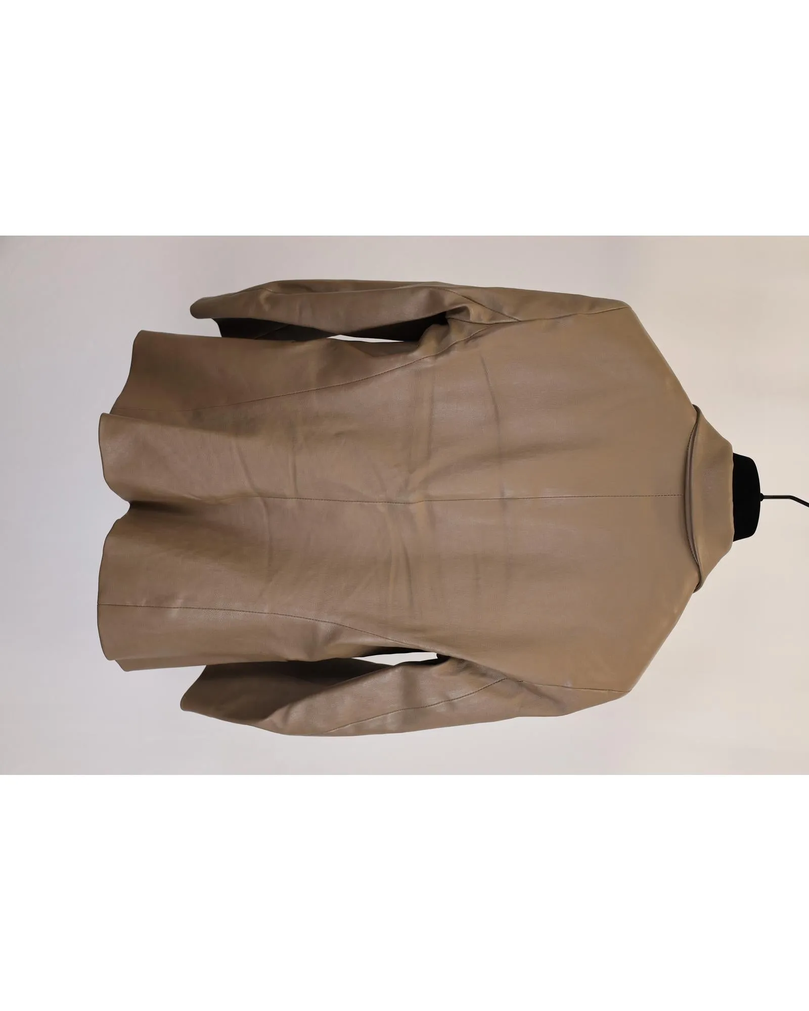 Streamlined Brown Leather Jacket with Front Pockets by The Row