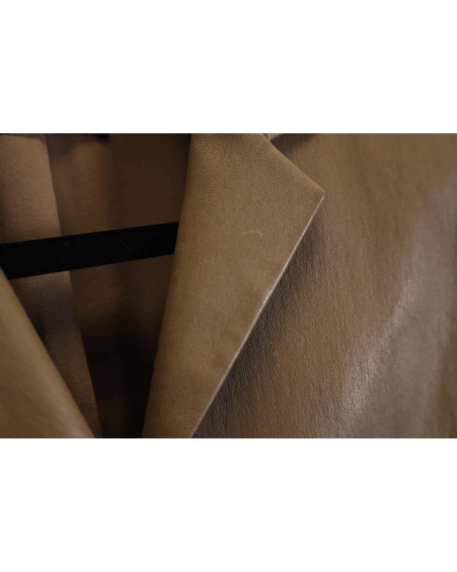 Streamlined Brown Leather Jacket with Front Pockets by The Row