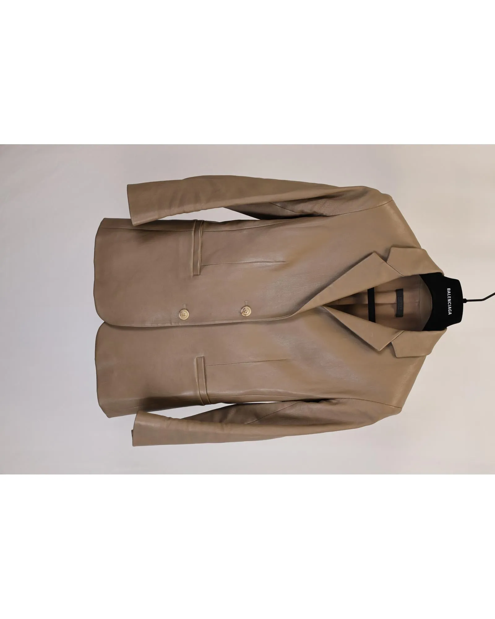 Streamlined Brown Leather Jacket with Front Pockets by The Row