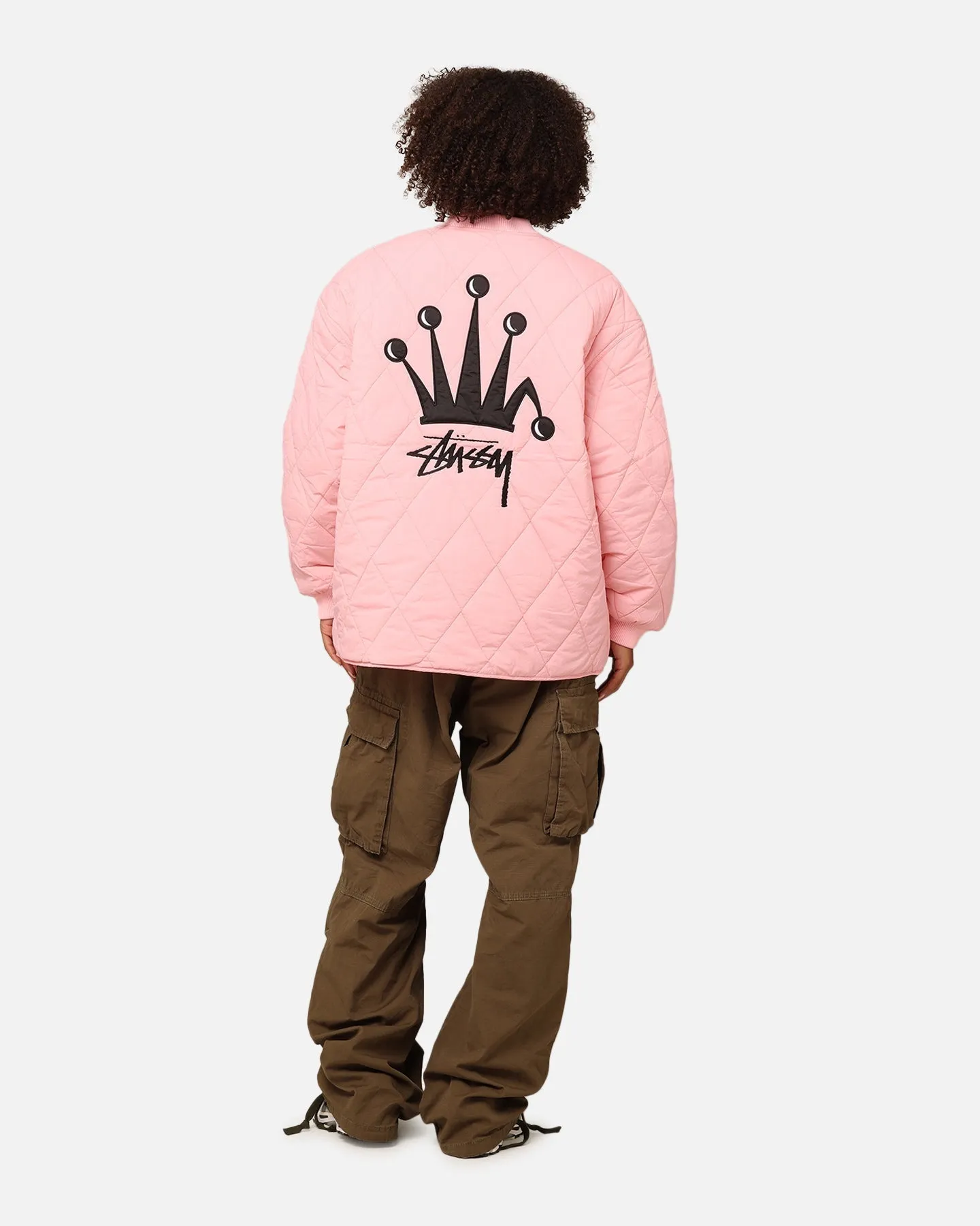 StÃ¼ssy Women's Stock Crown Quilted Jacket Pink