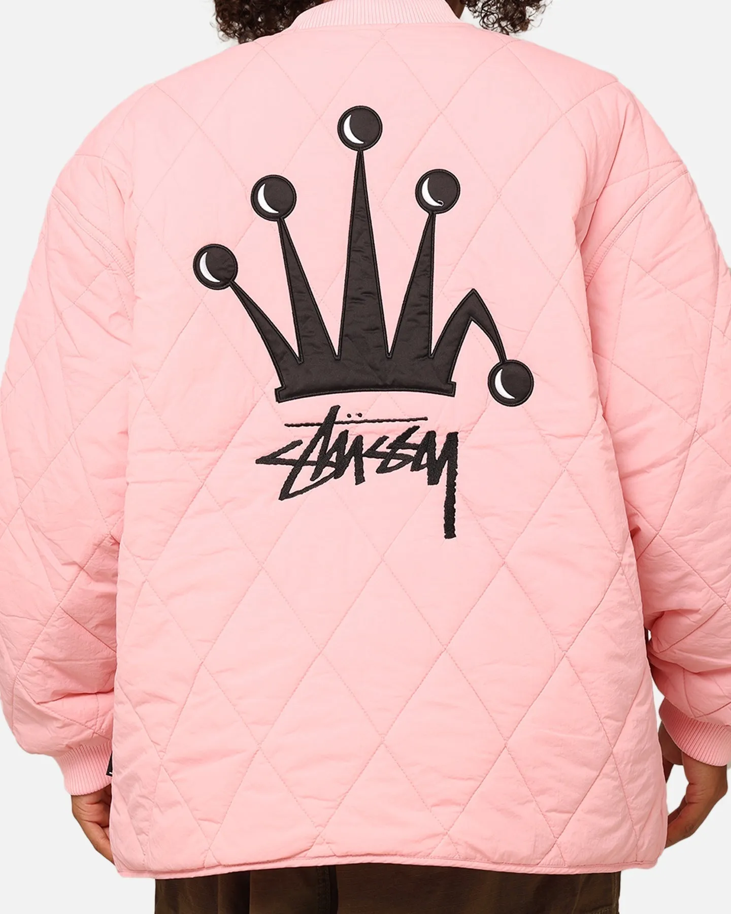 StÃ¼ssy Women's Stock Crown Quilted Jacket Pink