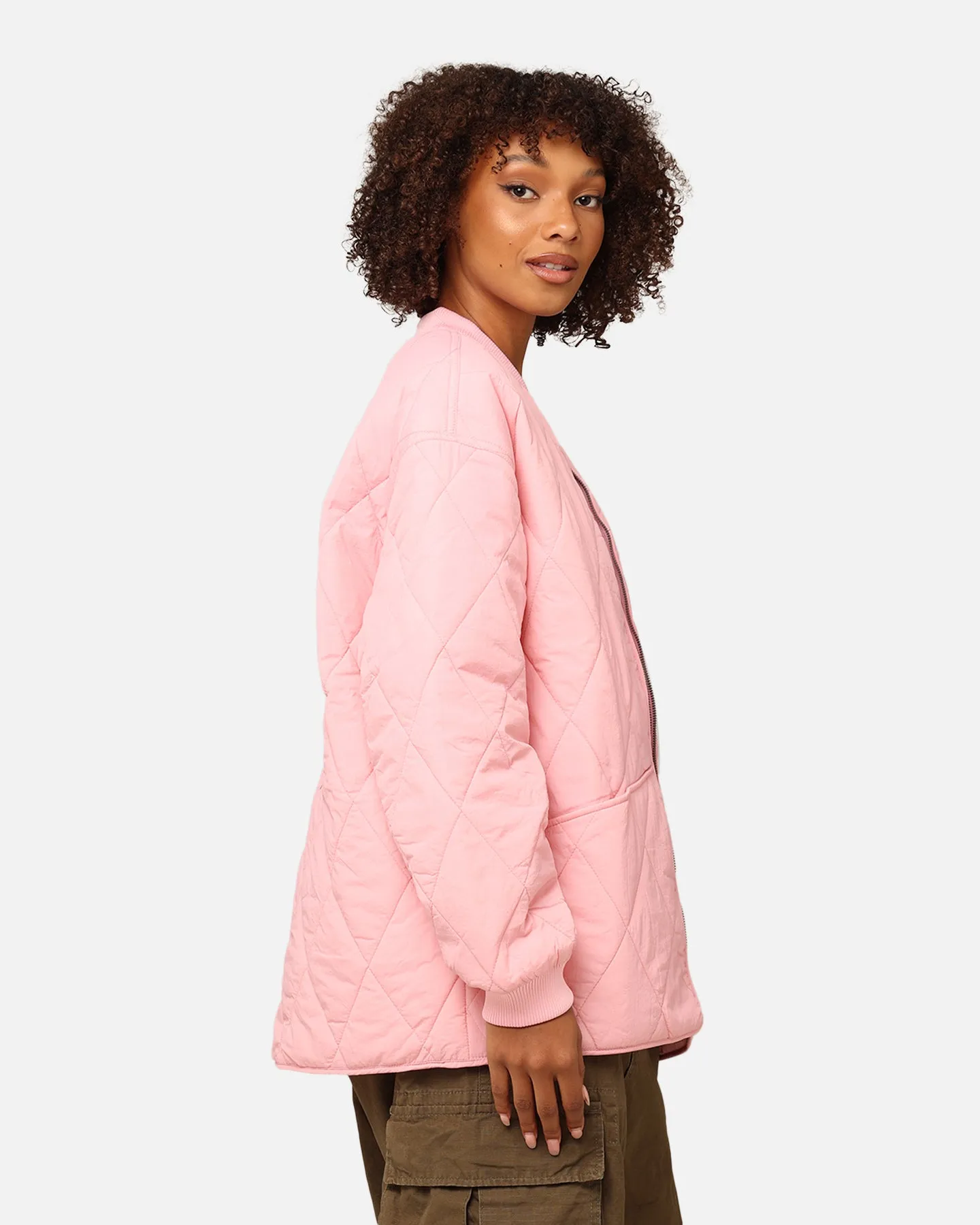 StÃ¼ssy Women's Stock Crown Quilted Jacket Pink