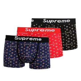 Supreme Logo Designed Men's 3 In 1 Boxers