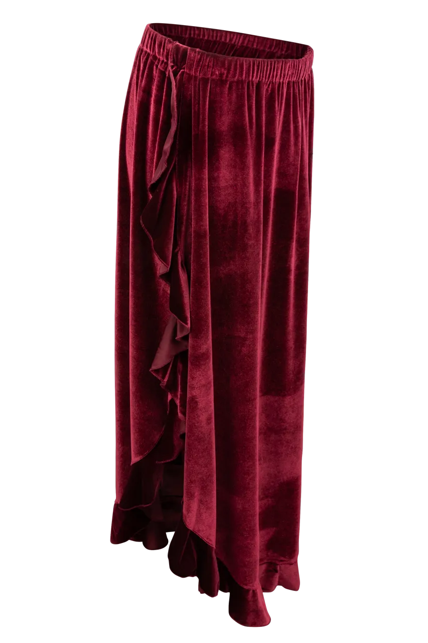 Tasha Polizzi Red Velvet Maxi Skirt