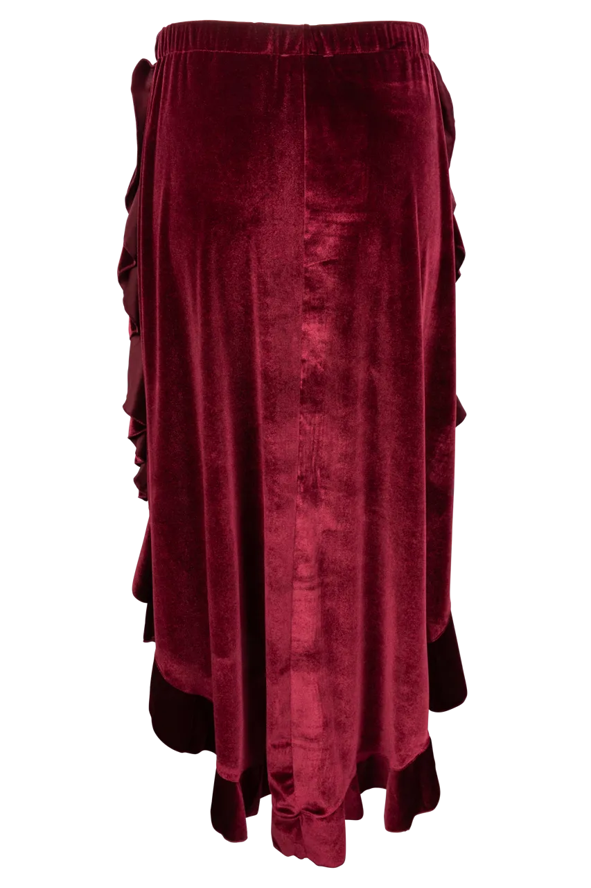 Tasha Polizzi Red Velvet Maxi Skirt