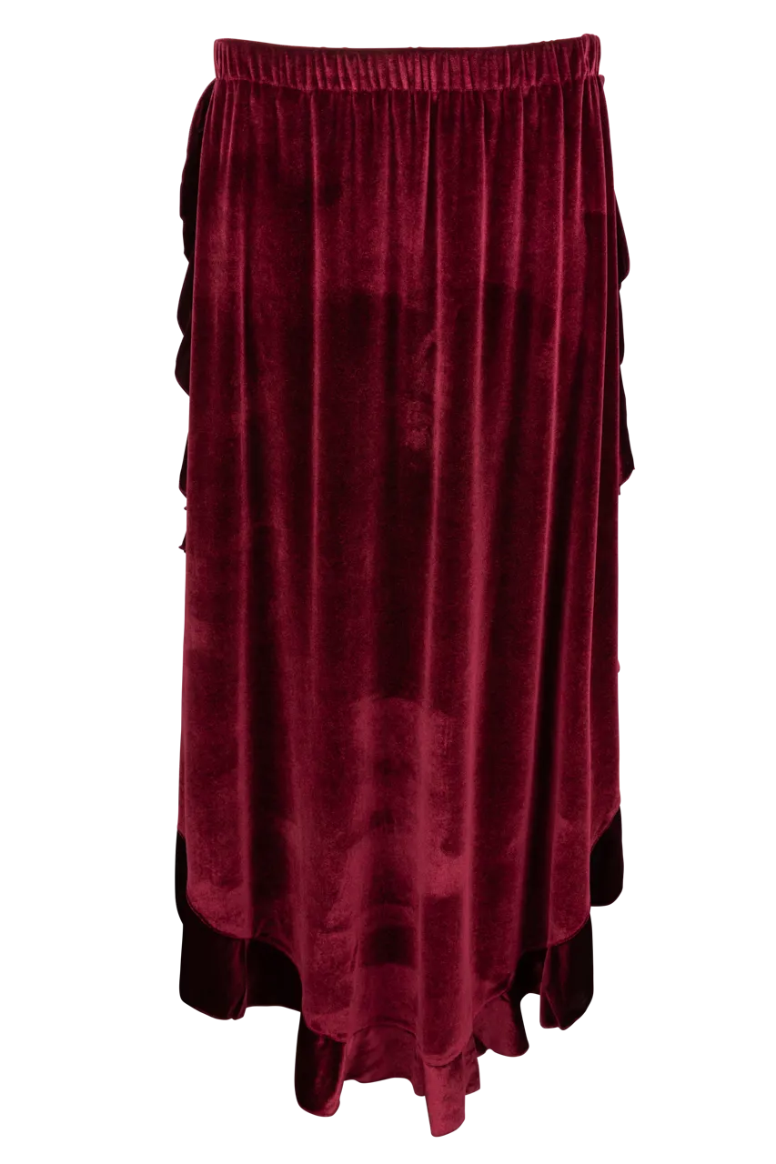 Tasha Polizzi Red Velvet Maxi Skirt