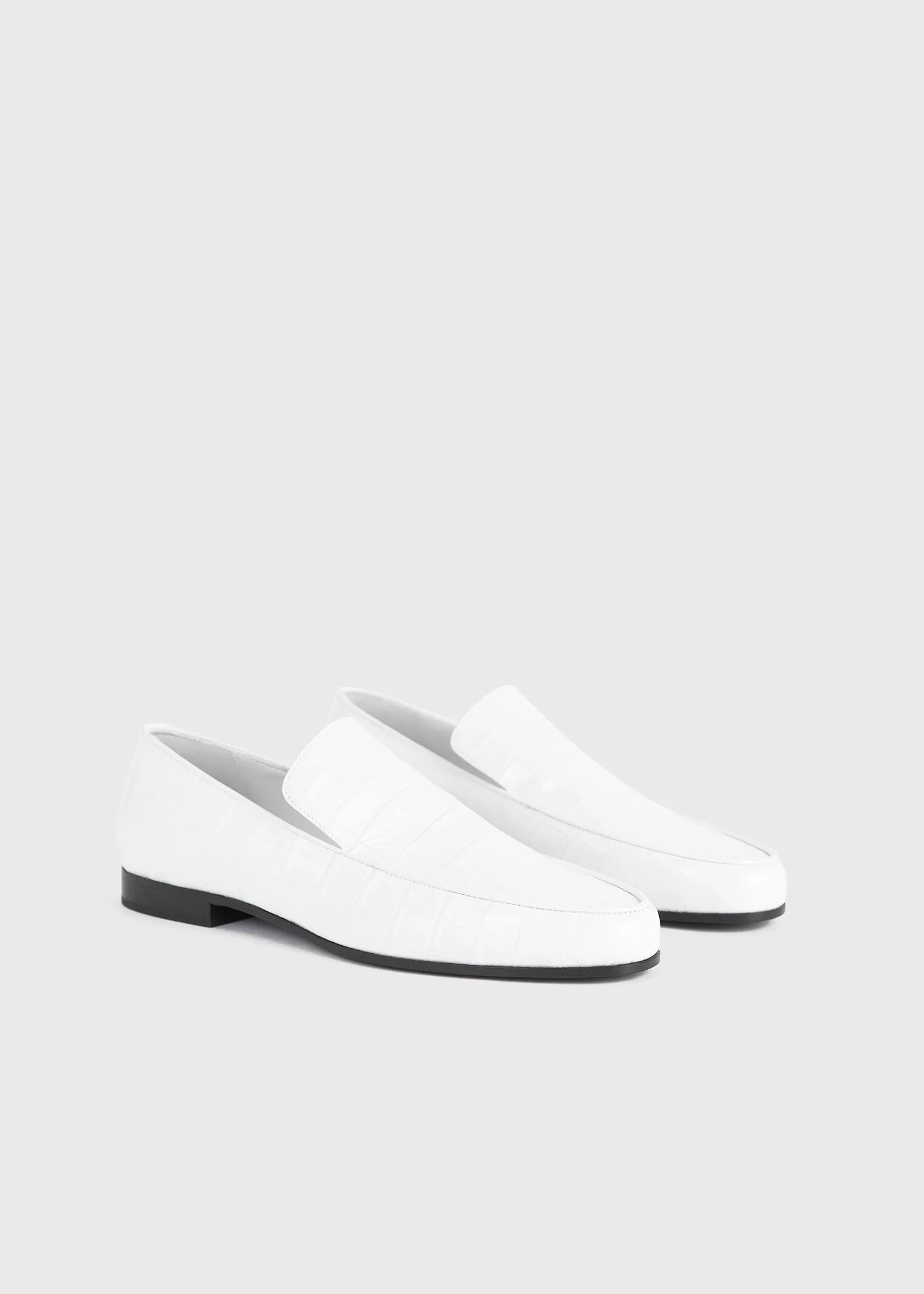 The Croco Oval Loafer white