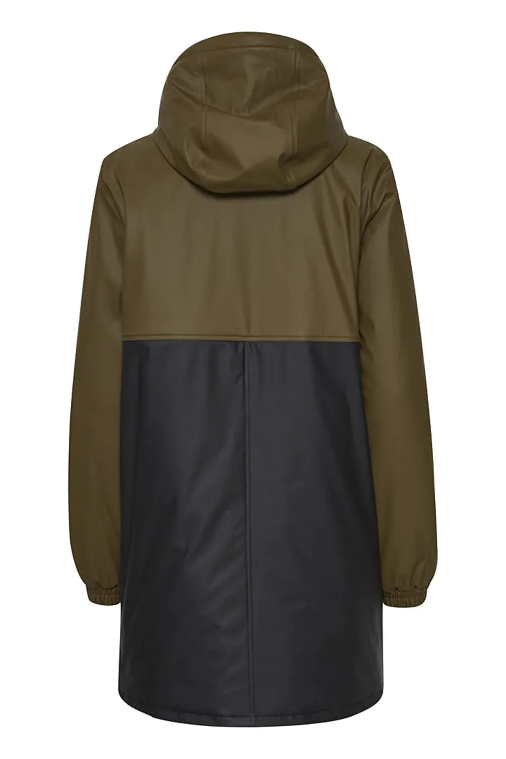 The Eli Colourblock Raincoat - Olive Mix