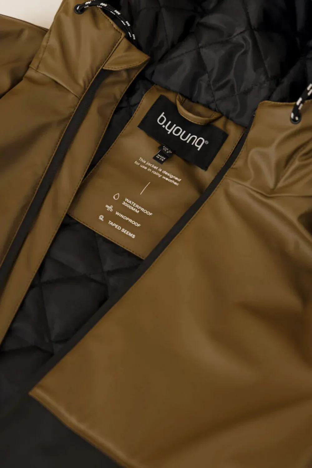 The Eli Colourblock Raincoat - Olive Mix