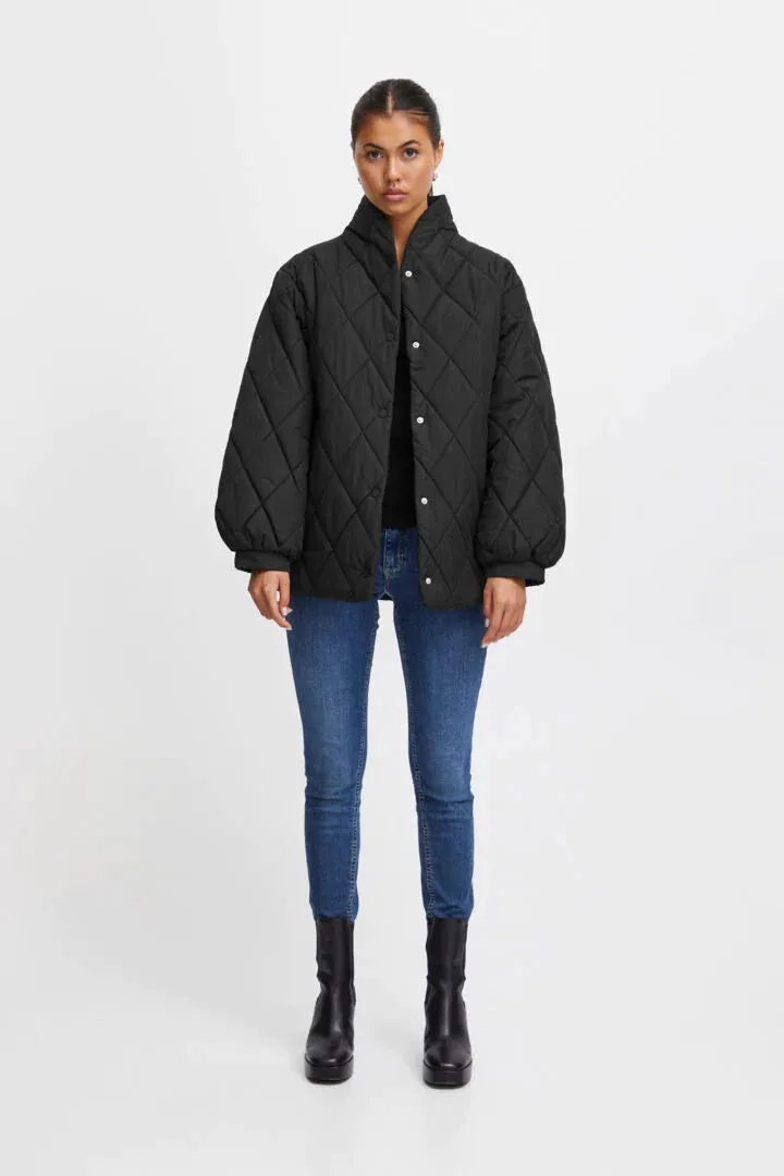 The Hansa Short Quilted Jacket - Black