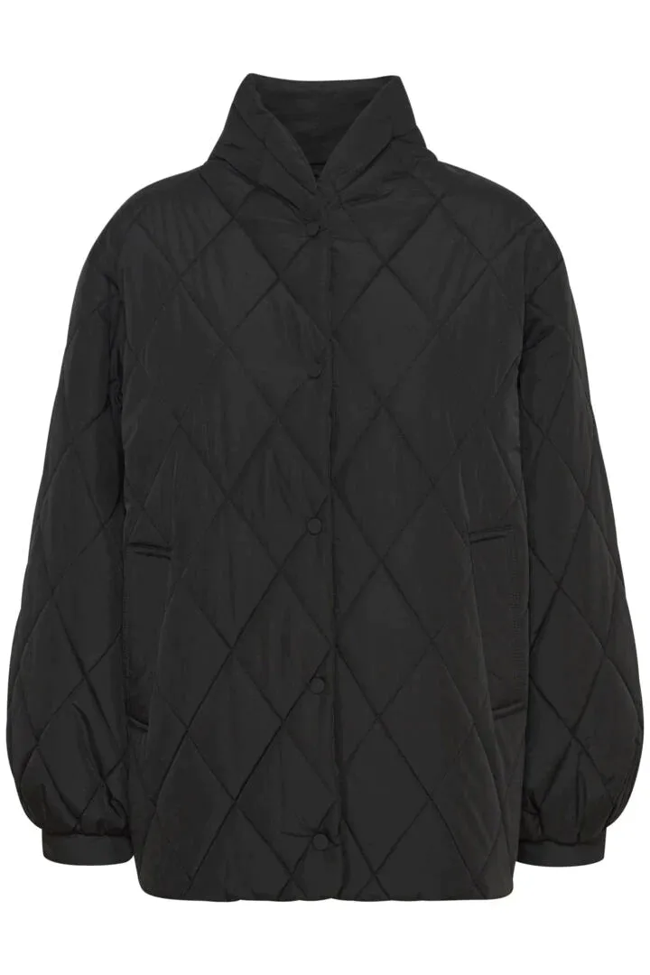 The Hansa Short Quilted Jacket - Black