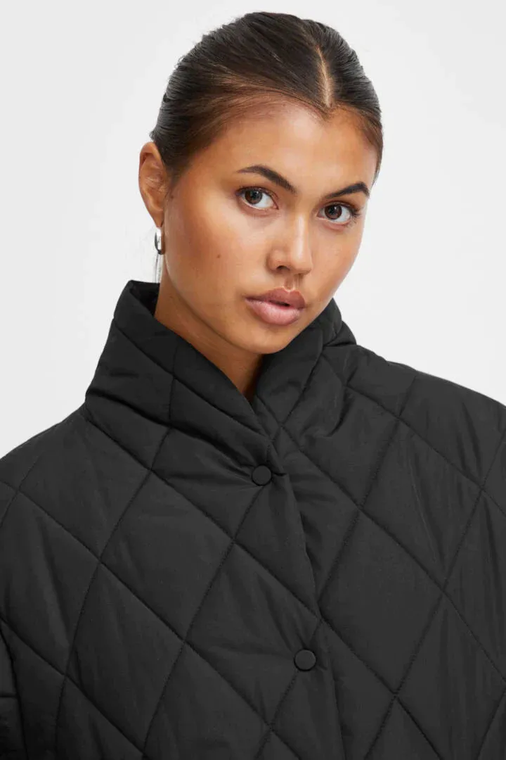 The Hansa Short Quilted Jacket - Black