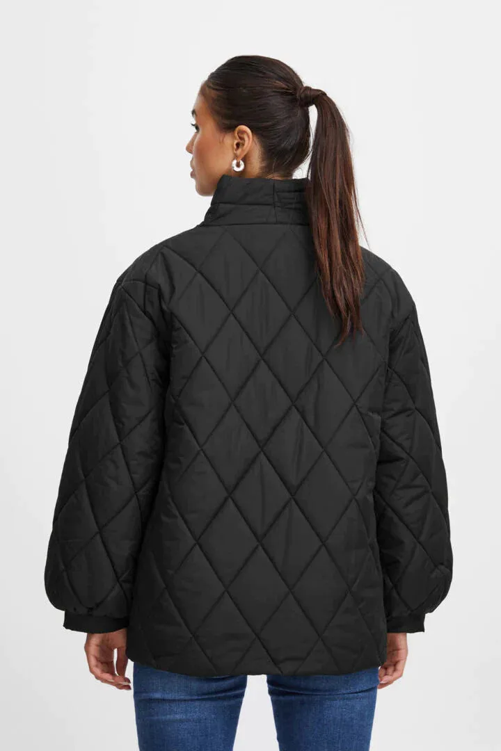 The Hansa Short Quilted Jacket - Black