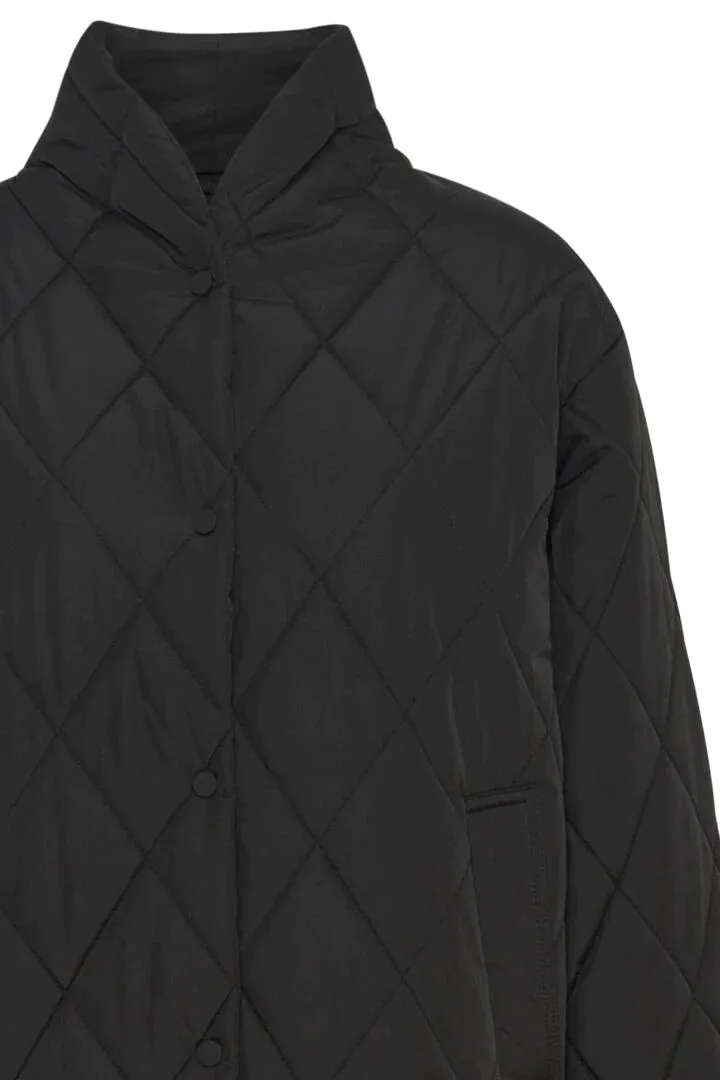 The Hansa Short Quilted Jacket - Black