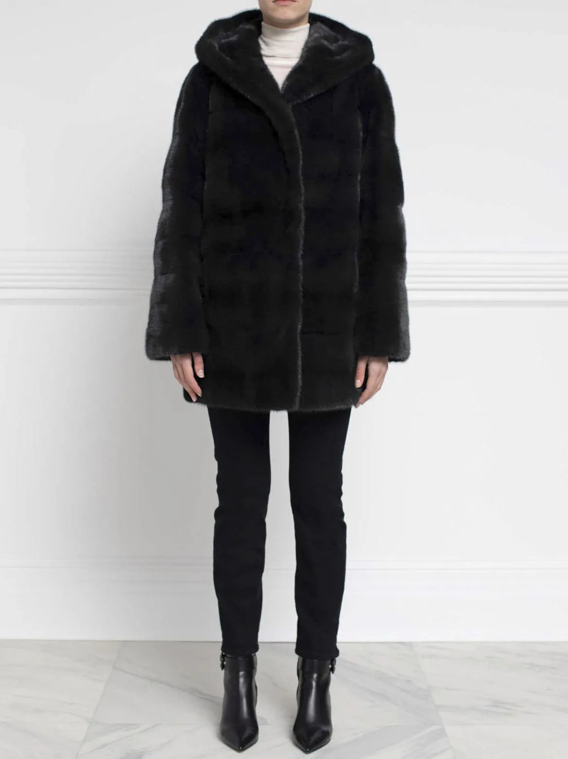 The Mia Mink Fur Reversible Storm Coat