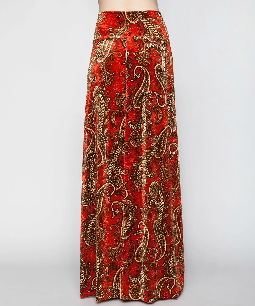 THE RED PAISLEY ARABELLA MAXI SKIRT