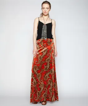 THE RED PAISLEY ARABELLA MAXI SKIRT