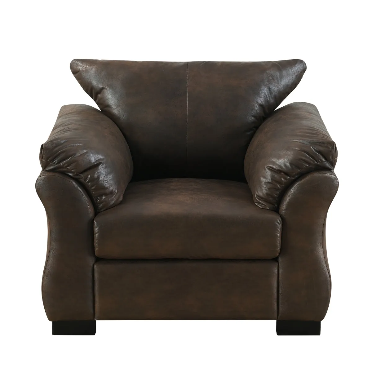 Transitional Modern Brown Microfiber Chair with Removable Cushions