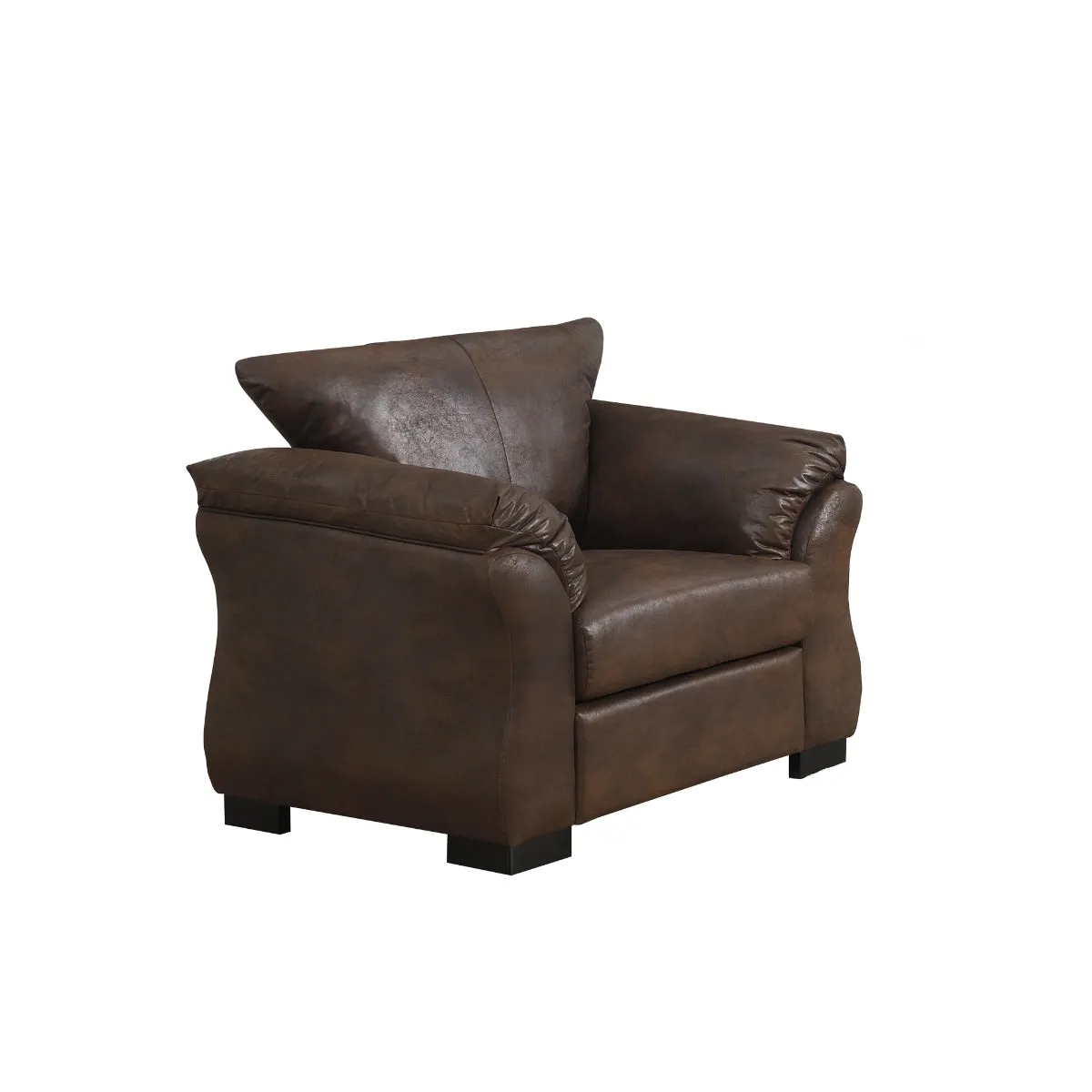 Transitional Modern Brown Microfiber Chair with Removable Cushions