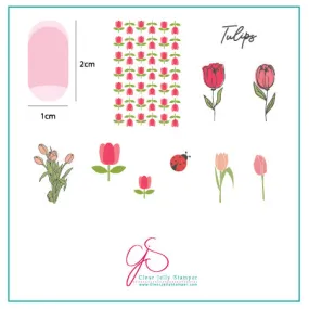 Tu Many Tulips (CjS-111) Steel Layered Nail Art Stamping Plate