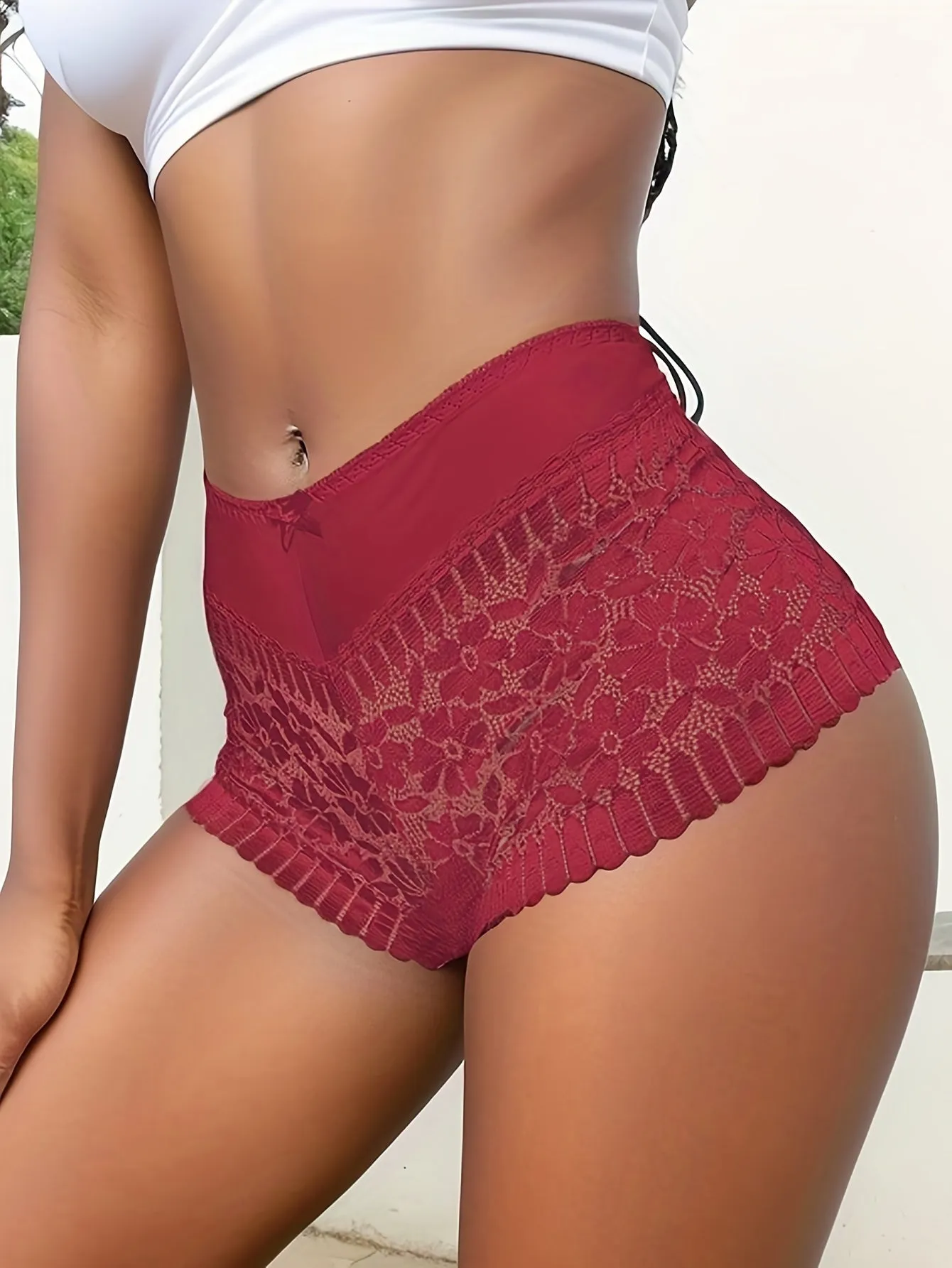 Ultimate Comfort Lace Stitching Boyshort Panties for Womens Lingerie