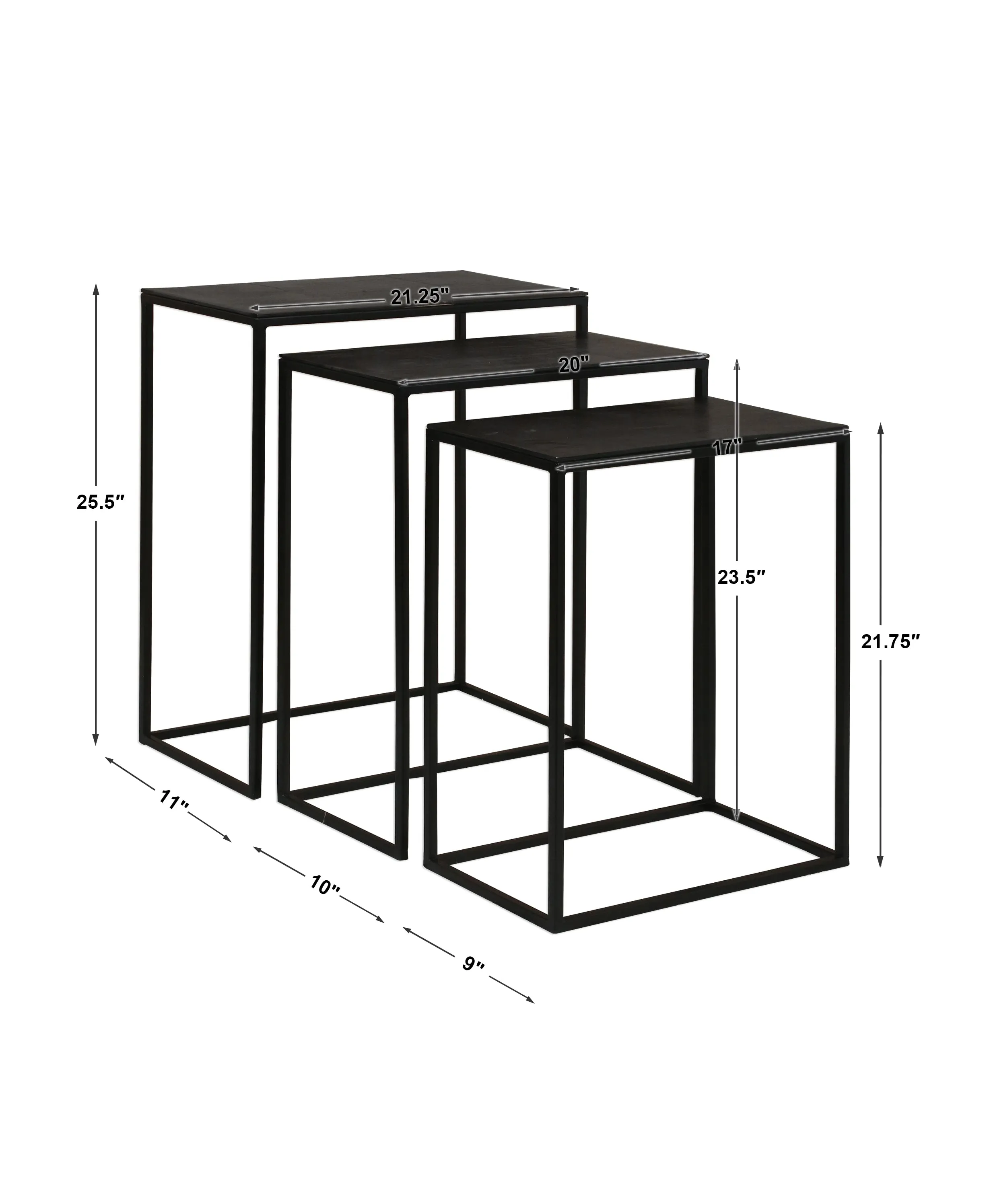 Uttermost Coreene Iron Nesting Tables S/3