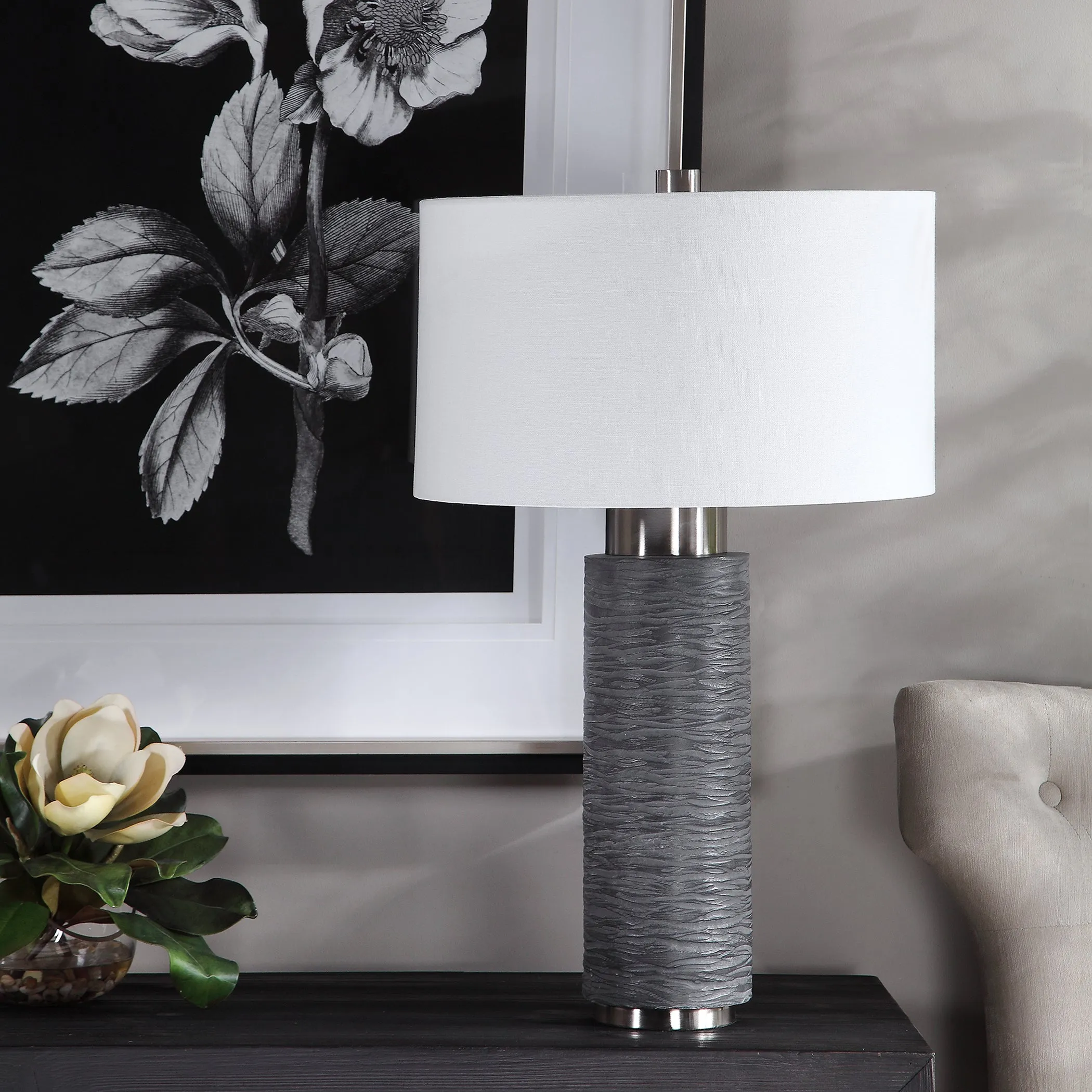 Uttermost Strathmore Stone Gray Table Lamp