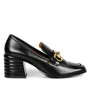 Valentina Black Leather Handcrafted Shoes