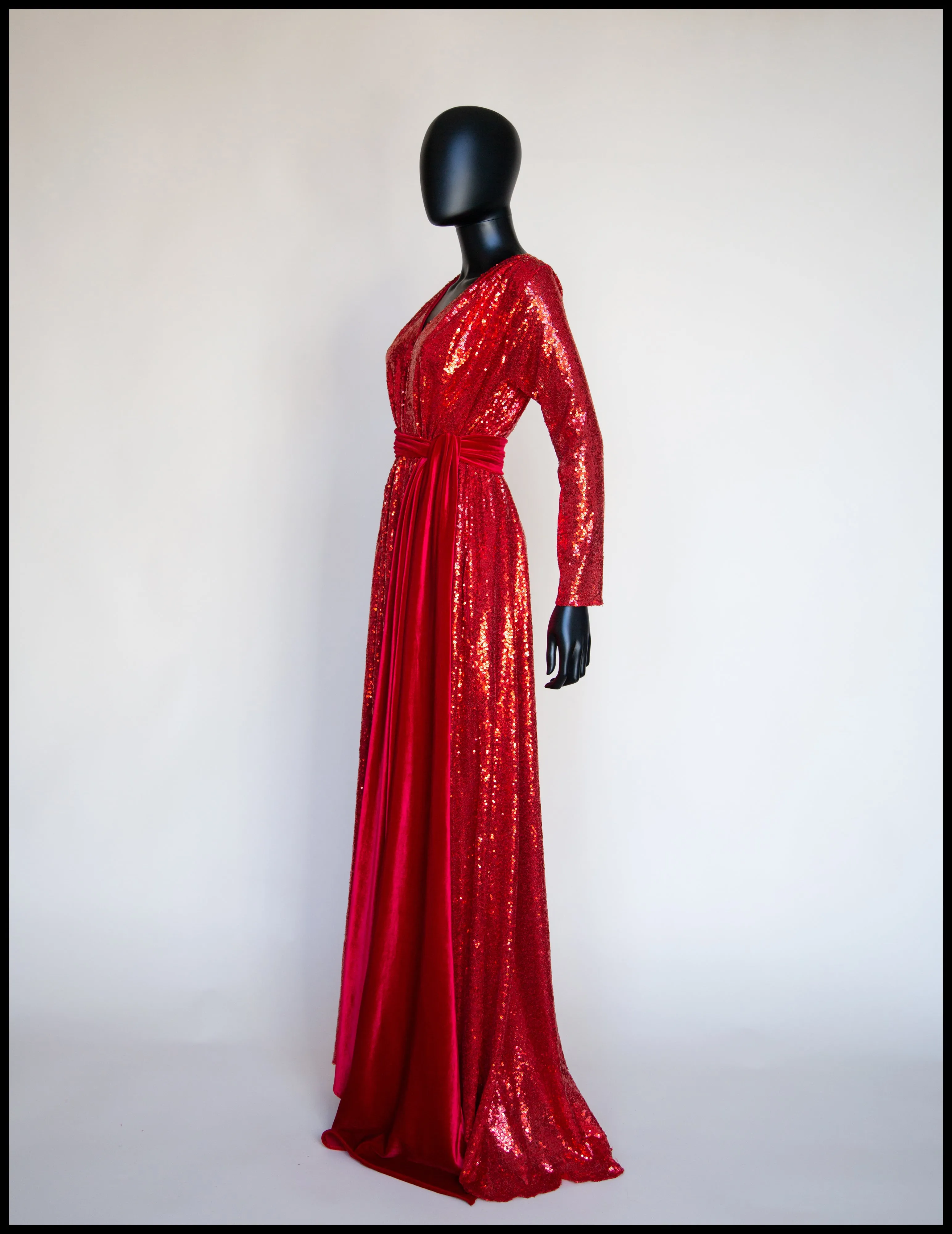 Vampess - Red Sequin Maxi Gown