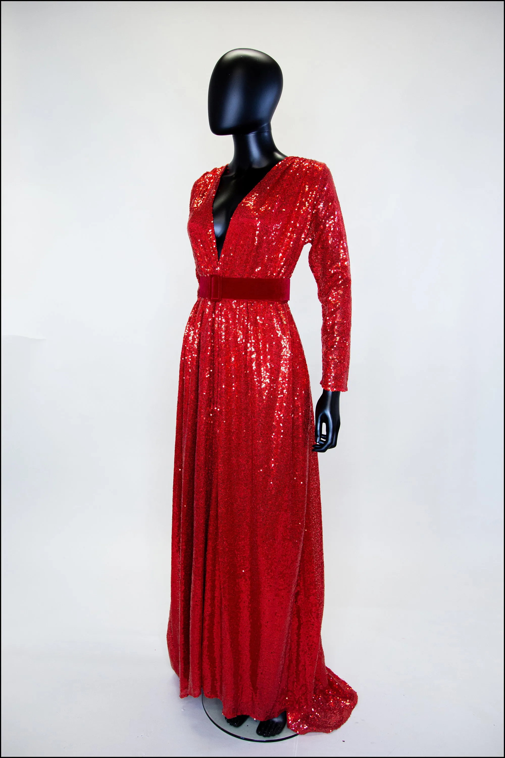 Vampess - Red Sequin Maxi Gown