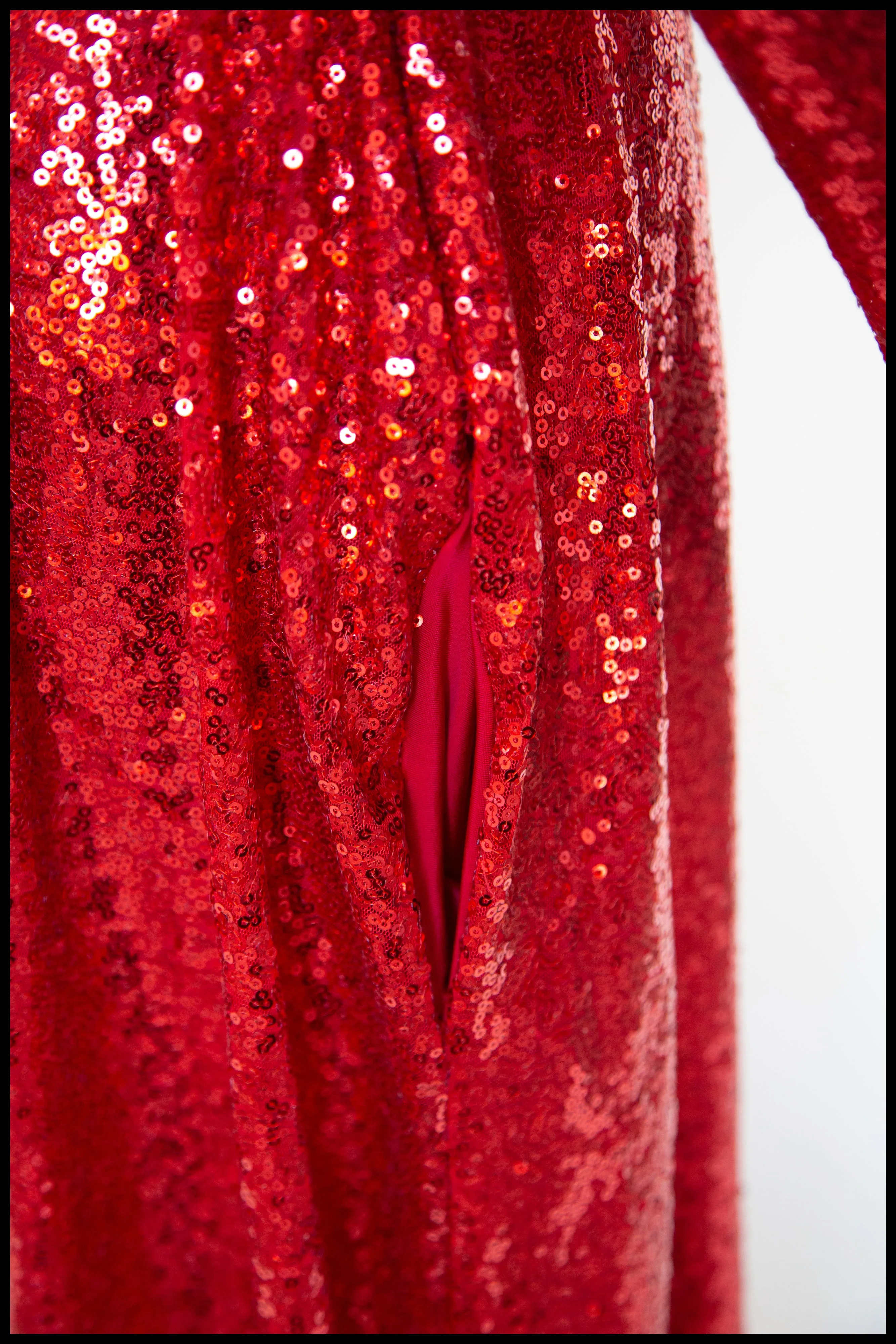 Vampess - Red Sequin Maxi Gown